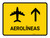 Airlines With Up Arrow Yellow Spanish Landscape - Wall Sign