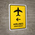 Airlines With Left Arrow Yellow Bilingual Spanish Portrait - Wall Sign