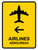 Airlines With Left Arrow Yellow Bilingual Spanish Portrait - Wall Sign