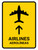 Airlines With Up Arrow Yellow Bilingual Spanish Portrait - Wall Sign
