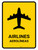 Airlines Yellow Bilingual Spanish Portrait - Wall Sign