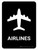 Airlines Black Portrait - Wall Sign