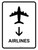 Airlines With Down Arrow White Portrait - Wall Sign
