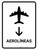 Airlines With Down Arrow White Portrait - Wall Sign