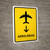Airlines With Down Arrow Yellow Portrait - Wall Sign