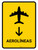 Airlines With Down Arrow Yellow Portrait - Wall Sign