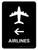 Airlines With Left Arrow Black Portrait - Wall Sign