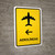 Airlines With Left Arrow Yellow Portrait - Wall Sign