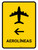 Airlines With Left Arrow Yellow Portrait - Wall Sign