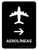 Airlines With Right Arrow Black Portrait - Wall Sign
