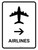 Airlines With Right Arrow White Portrait - Wall Sign