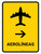 Airlines With Right Arrow Yellow Portrait - Wall Sign