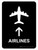 Airlines With Up Arrow Black Portrait - Wall Sign