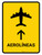 Airlines With Up Arrow Yellow Portrait - Wall Sign