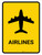 Airlines Yellow Portrait - Wall Sign