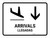 Arrivals With Down Arrow White Bilingual Spanish Landscape - Wall Sign