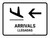 Arrivals With Left Arrow White Bilingual Spanish Landscape - Wall Sign