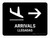 Arrivals With Right Arrow Black Bilingual Spanish Landscape - Wall Sign