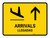 Arrivals With Up Arrow Yellow Bilingual Spanish Landscape - Wall Sign