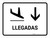 Arrivals With Down Arrow White Landscape - Wall Sign