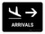 Arrivals With Right Arrow Black Landscape - Wall Sign