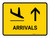 Arrivals With Up Arrow Yellow Landscape - Wall Sign