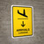 Arrivals With Down Arrow Yellow Bilingual Spanish Portrait - Wall Sign