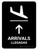 Arrivals With Up Arrow Black Bilingual Portrait - Wall Sign