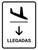 Arrivals With Down Arrow White Portrait - Wall Sign