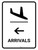 Arrivals With Left Arrow White Portrait - Wall Sign
