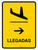 Arrivals With Right Arrow Yellow Portrait - Wall Sign