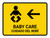 Baby Care With Left Arrow Yellow Bilingual Spanish Landscape - Wall Sign