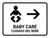 Baby Care With Right Arrow White Bilingual Spanish Landscape - Wall Sign