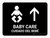 Baby Care With Up Arrow Black Bilingual Spanish Landscape - Wall Sign