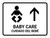 Baby Care With Up Arrow White Bilingual Spanish Landscape - Wall Sign