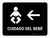 Baby Care With Left Arrow Black Landscape - Wall Sign