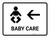 Baby Care With Left Arrow White Landscape - Wall Sign