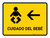 Baby Care With Left Arrow Yellow Landscape - Wall Sign