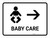 Baby Care With Right Arrow White Landscape - Wall Sign
