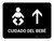 Baby Care With Up Arrow Black Landscape - Wall Sign