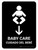 Baby Care With Down Arrow Black Bilingual Spanish Portrait - Wall Sign