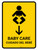 Baby Care With Down Arrow Yellow Bilingual Spanish Portrait - Wall Sign