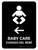 Baby Care With Left Arrow Black Bilingual Spanish Portrait - Wall Sign
