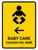 Baby Care With Left Arrow Yellow Bilingual Portrait - Wall Sign