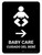 Baby Care With Right Arrow Black Bilingual Spanish Portrait - Wall Sign