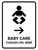 Baby Care With Right Arrow White Bilingual Spanish Portrait - Wall Sign