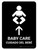 Baby Care With Up Arrow Black Bilingual Spanish Portrait - Wall Sign