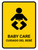 Baby Care Yellow Bilingual Spanish Portrait - Wall Sign