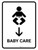 Baby Care With Down Arrow White Portrait - Wall Sign