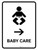 Baby Care With Right Arrow White Portrait - Wall Sign